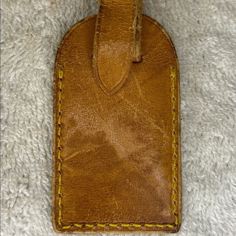 Vintage Louis Vuitton Mini Luggage Tag and Poignier in Vachetta Leather (13Q)